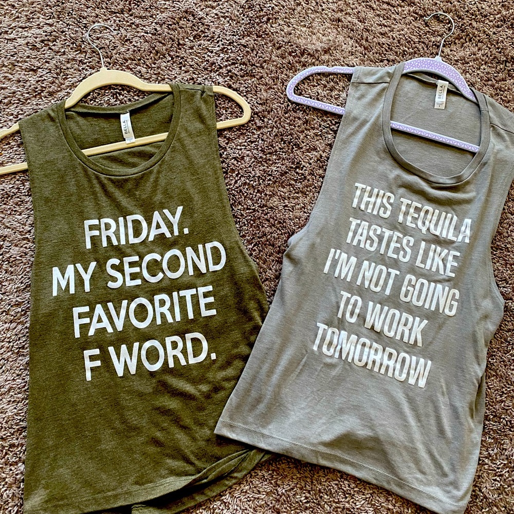 2 brand new gun tank tops both size small